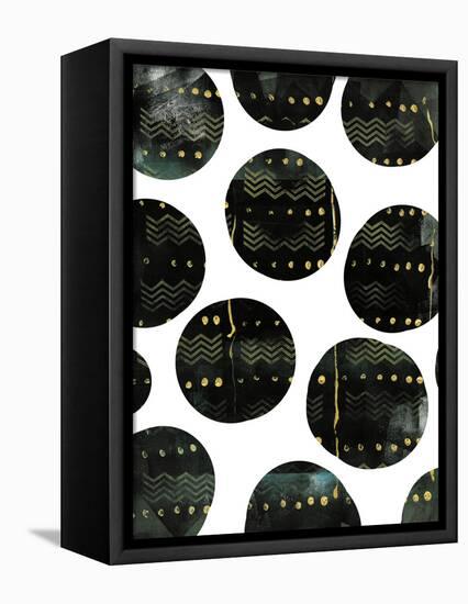 Black and Gold Circles-Summer Tali Hilty-Framed Premier Image Canvas