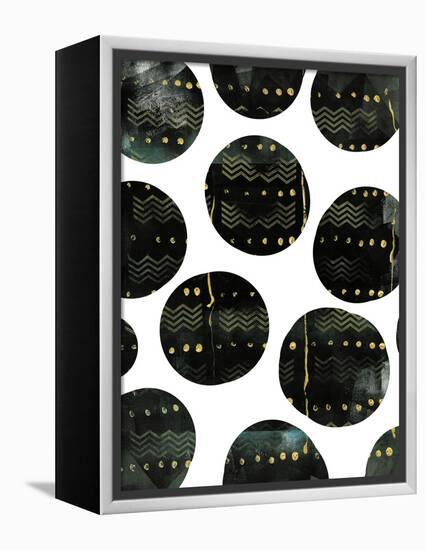Black and Gold Circles-Summer Tali Hilty-Framed Premier Image Canvas