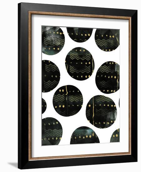 Black and Gold Circles-Summer Tali Hilty-Framed Giclee Print