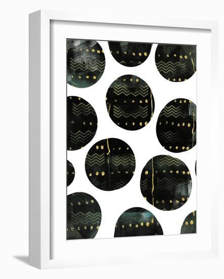 Black and Gold Circles-Summer Tali Hilty-Framed Giclee Print