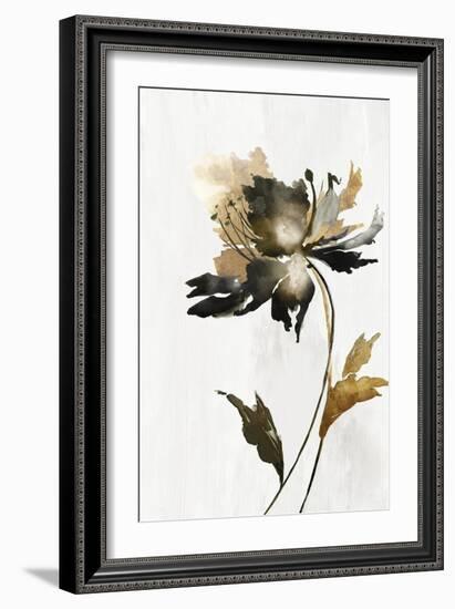 Black and Gold Floral-Alex Black-Framed Art Print