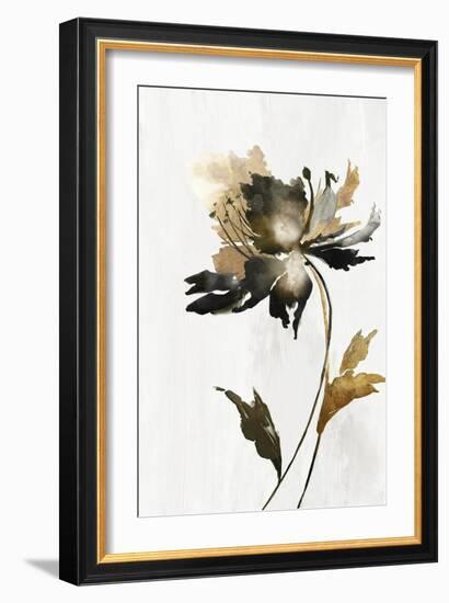 Black and Gold Floral-Alex Black-Framed Art Print