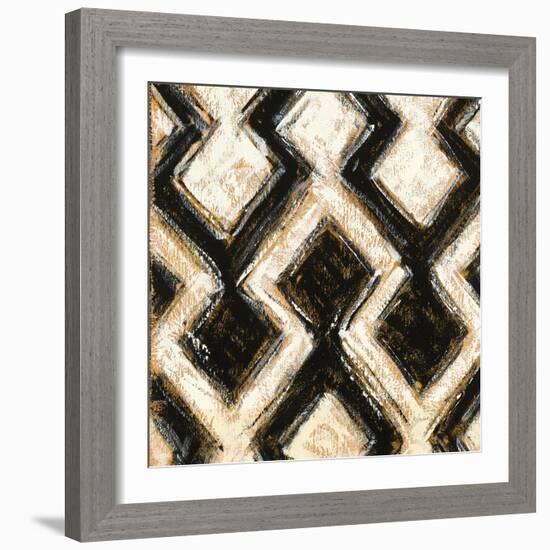 Black and Gold Geometric III Crop-Shirley Novak-Framed Art Print