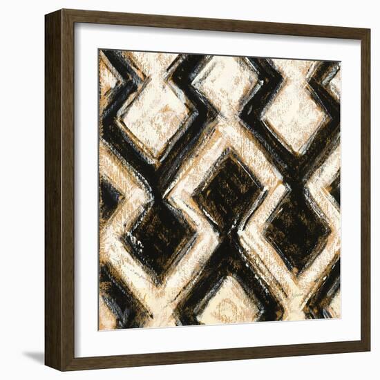 Black and Gold Geometric III Crop-Shirley Novak-Framed Art Print