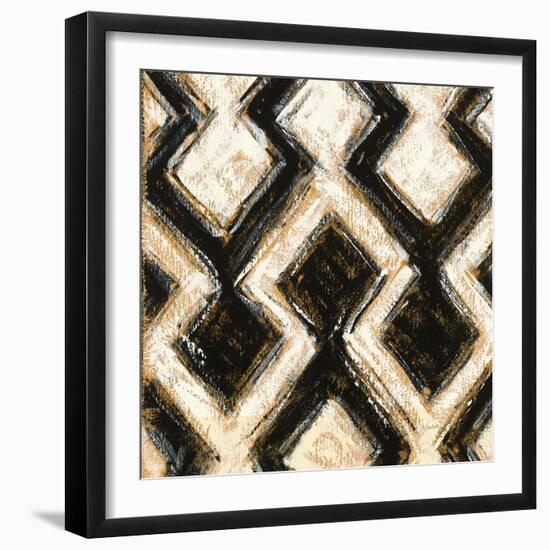 Black and Gold Geometric III Crop-Shirley Novak-Framed Art Print