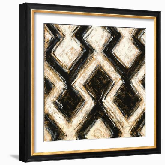 Black and Gold Geometric III Crop-Shirley Novak-Framed Art Print
