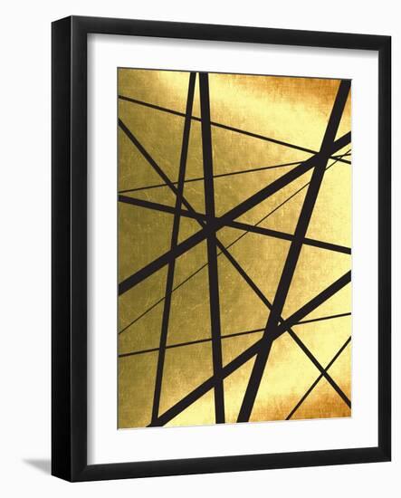 Black And Gold Geometric Lines 1-Urban Epiphany-Framed Art Print