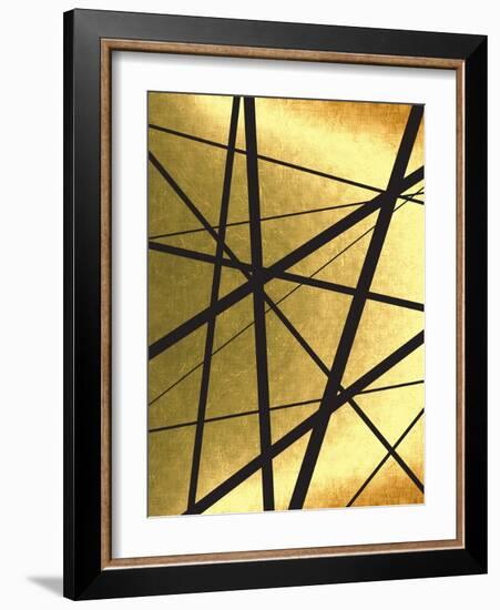 Black And Gold Geometric Lines 1-Urban Epiphany-Framed Art Print