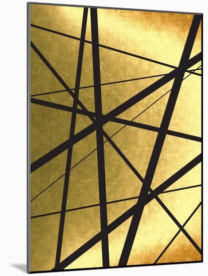 Black And Gold Geometric Lines 1-Urban Epiphany-Mounted Art Print