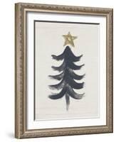 Black and Gold Tree I-Linda Woods-Framed Art Print