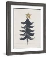 Black and Gold Tree I-Linda Woods-Framed Art Print