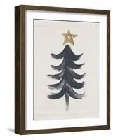 Black and Gold Tree I-Linda Woods-Framed Art Print