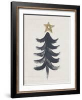 Black and Gold Tree I-Linda Woods-Framed Art Print