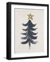 Black and Gold Tree I-Linda Woods-Framed Art Print