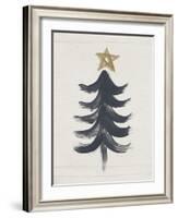 Black and Gold Tree I-Linda Woods-Framed Art Print