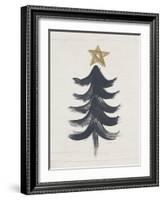 Black and Gold Tree I-Linda Woods-Framed Art Print