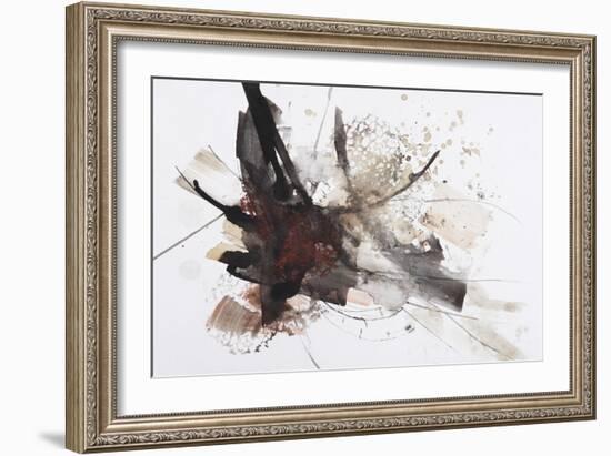 Black and Red Abstract Brush Painting-shooarts-Framed Art Print