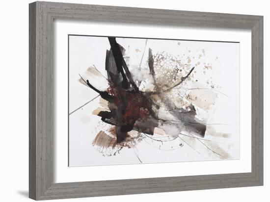 Black and Red Abstract Brush Painting-shooarts-Framed Art Print