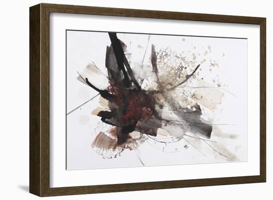 Black and Red Abstract Brush Painting-shooarts-Framed Art Print