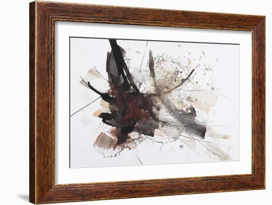 Black and Red Abstract Brush Painting-shooarts-Framed Art Print