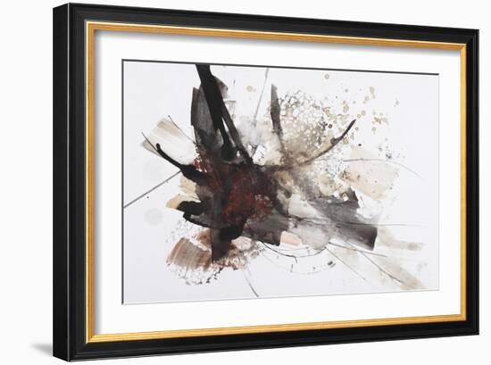 Black and Red Abstract Brush Painting-shooarts-Framed Art Print