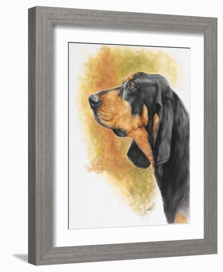 Black and Tan CoonHound-Barbara Keith-Framed Giclee Print