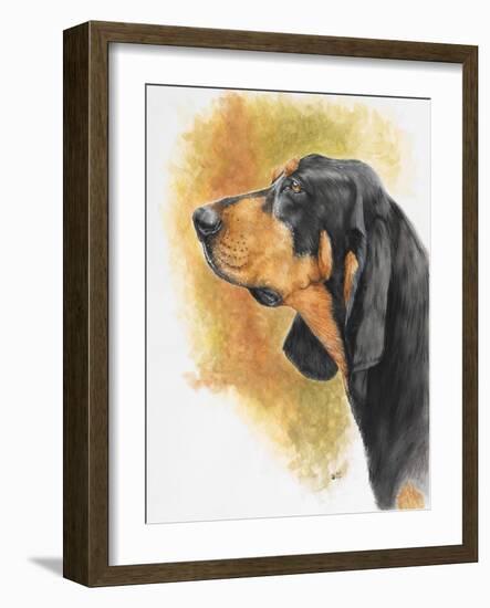 Black and Tan CoonHound-Barbara Keith-Framed Giclee Print