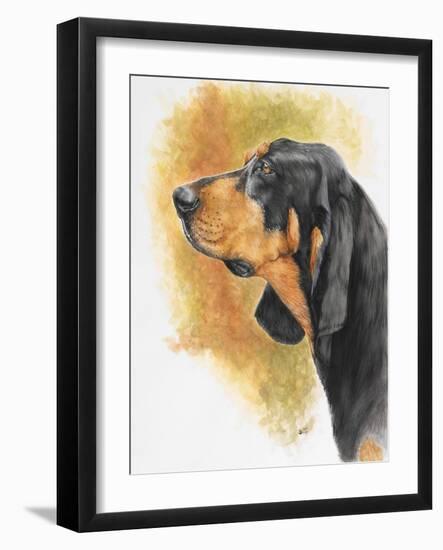 Black and Tan CoonHound-Barbara Keith-Framed Giclee Print