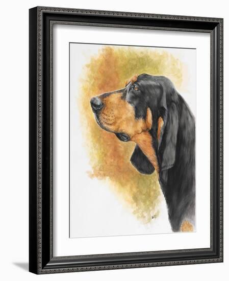 Black and Tan CoonHound-Barbara Keith-Framed Giclee Print