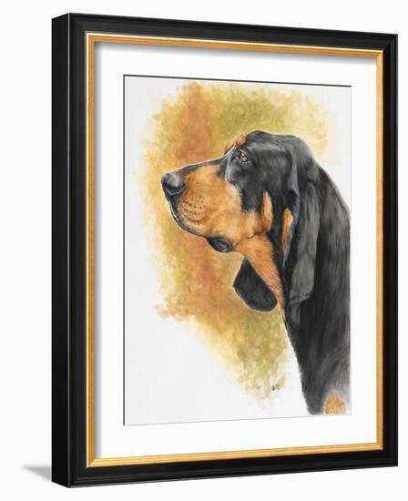 Black and Tan CoonHound-Barbara Keith-Framed Giclee Print