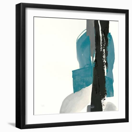 Black and Teal I-Chris Paschke-Framed Art Print