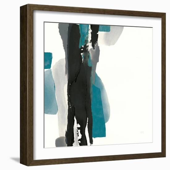 Black and Teal II-Chris Paschke-Framed Art Print