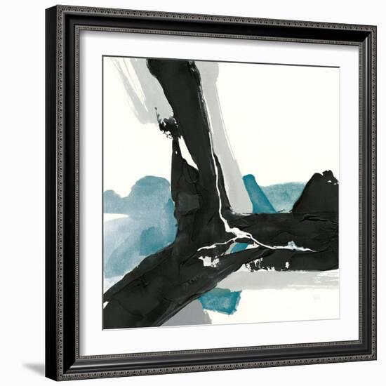 Black and Teal III-Chris Paschke-Framed Art Print