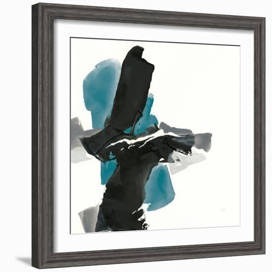 Black and Teal IV-Chris Paschke-Framed Art Print