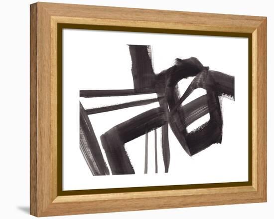 Black and White Abstract Painting 1-Jaime Derringer-Framed Premier Image Canvas