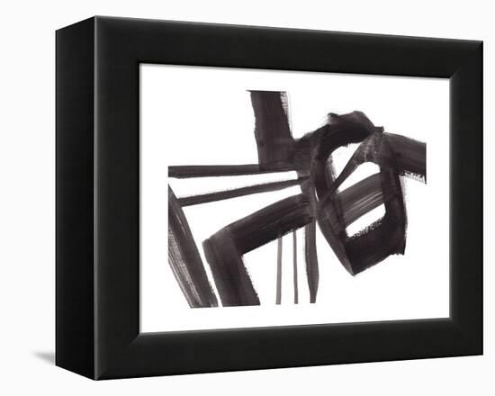Black and White Abstract Painting 1-Jaime Derringer-Framed Premier Image Canvas
