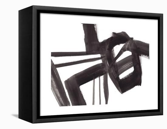 Black and White Abstract Painting 1-Jaime Derringer-Framed Premier Image Canvas