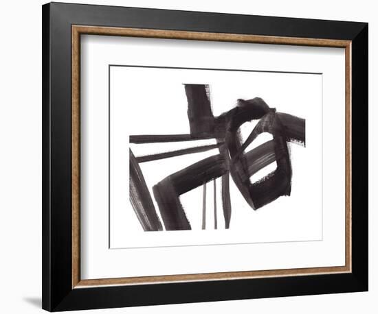 Black and White Abstract Painting 1-Jaime Derringer-Framed Giclee Print