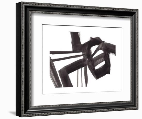 Black and White Abstract Painting 1-Jaime Derringer-Framed Giclee Print