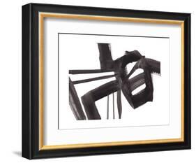 Black and White Abstract Painting 1-Jaime Derringer-Framed Giclee Print