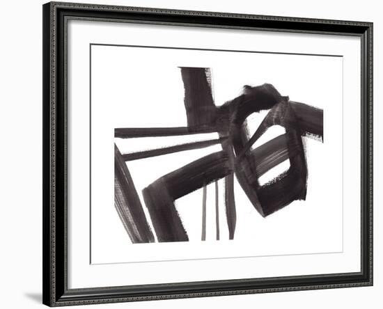 Black and White Abstract Painting 1-Jaime Derringer-Framed Giclee Print