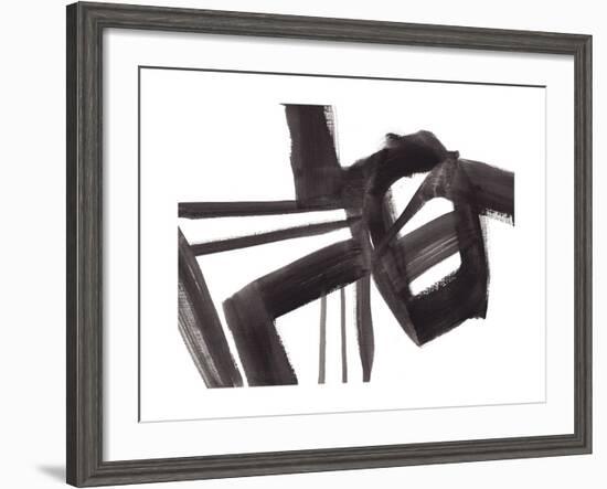 Black and White Abstract Painting 1-Jaime Derringer-Framed Giclee Print