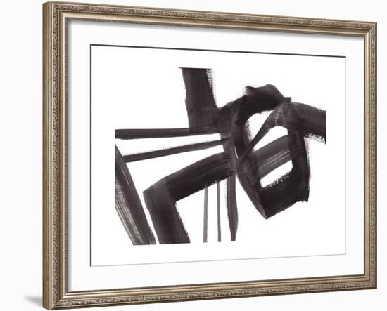 Black and White Abstract Painting 1-Jaime Derringer-Framed Giclee Print