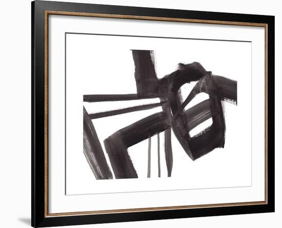 Black and White Abstract Painting 1-Jaime Derringer-Framed Giclee Print