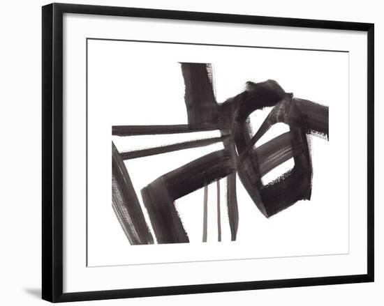 Black and White Abstract Painting 1-Jaime Derringer-Framed Giclee Print