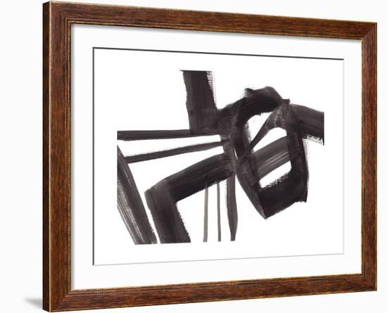 Black and White Abstract Painting 1-Jaime Derringer-Framed Giclee Print