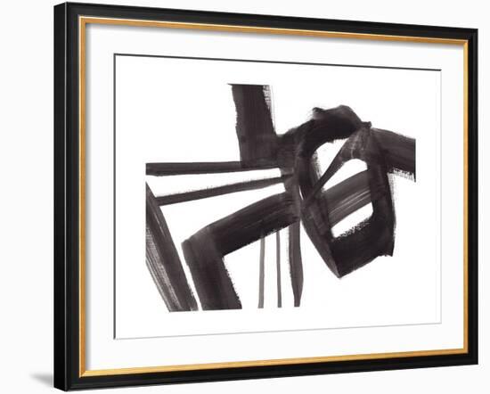 Black and White Abstract Painting 1-Jaime Derringer-Framed Giclee Print