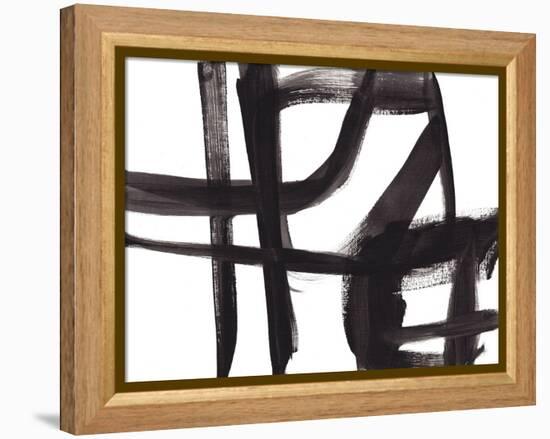 Black and White Abstract Painting 2-Jaime Derringer-Framed Premier Image Canvas