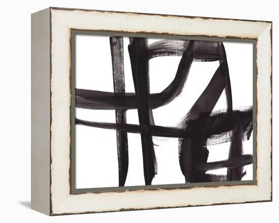 Black and White Abstract Painting 2-Jaime Derringer-Framed Premier Image Canvas