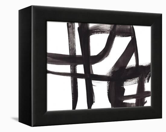 Black and White Abstract Painting 2-Jaime Derringer-Framed Premier Image Canvas